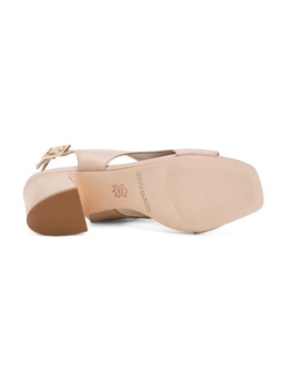 Bernardo Bedford Sandals Size 10 Blush Antique Calf Block Heel Slingback NWT